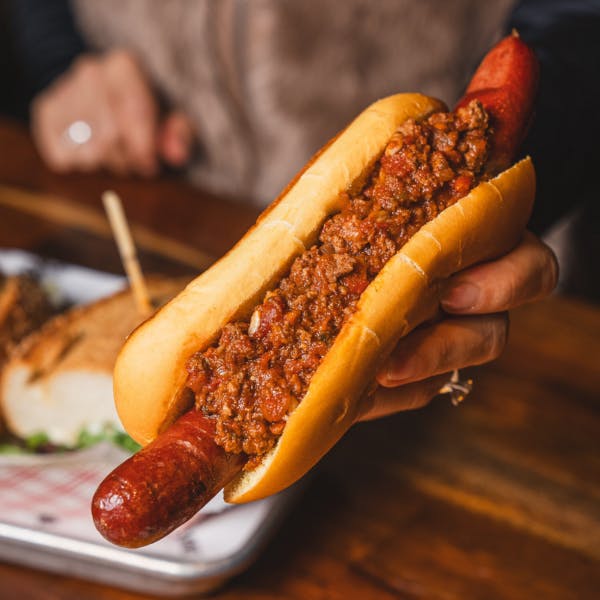 Chili dog from Dickson's in the Meatpacking District