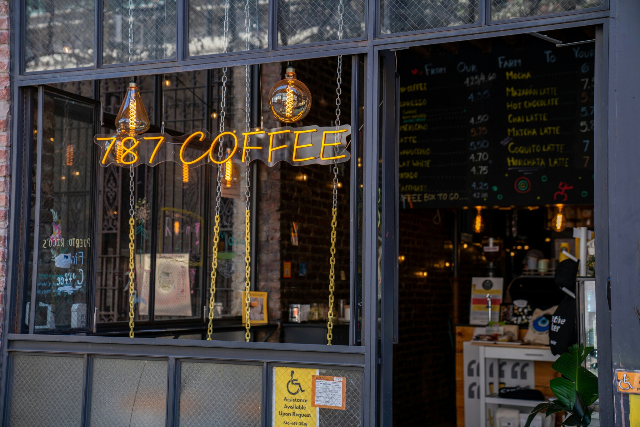 Photo of the outside of 787 Coffee at 310 West 14th Street in the Meatpacking District